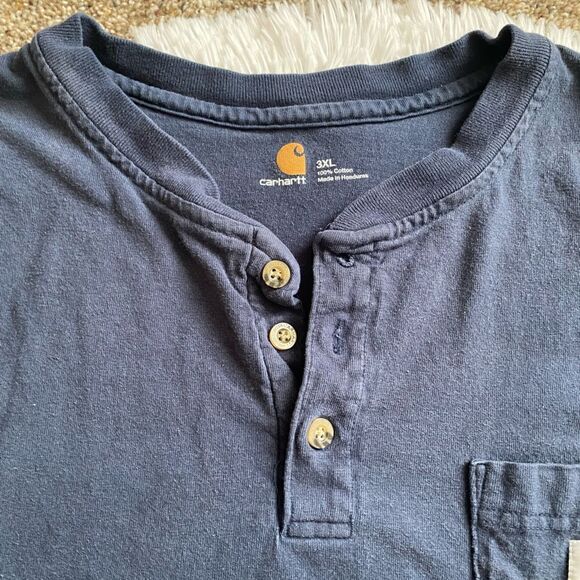 Carhartt Long Sleeve Shirt Blue Mens Size 3XL Faded - Picture 3 of 5